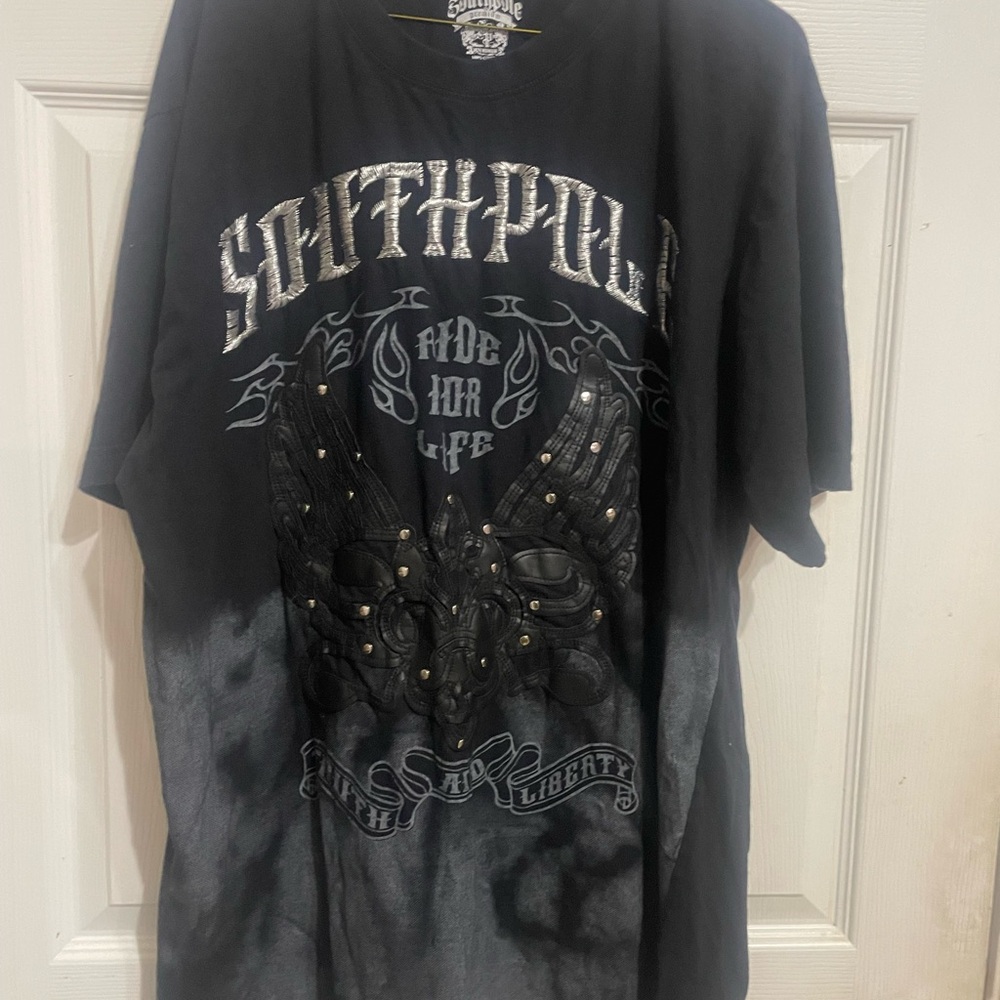 South Pole Black and Gray Short Sleeve Tee Urban Style